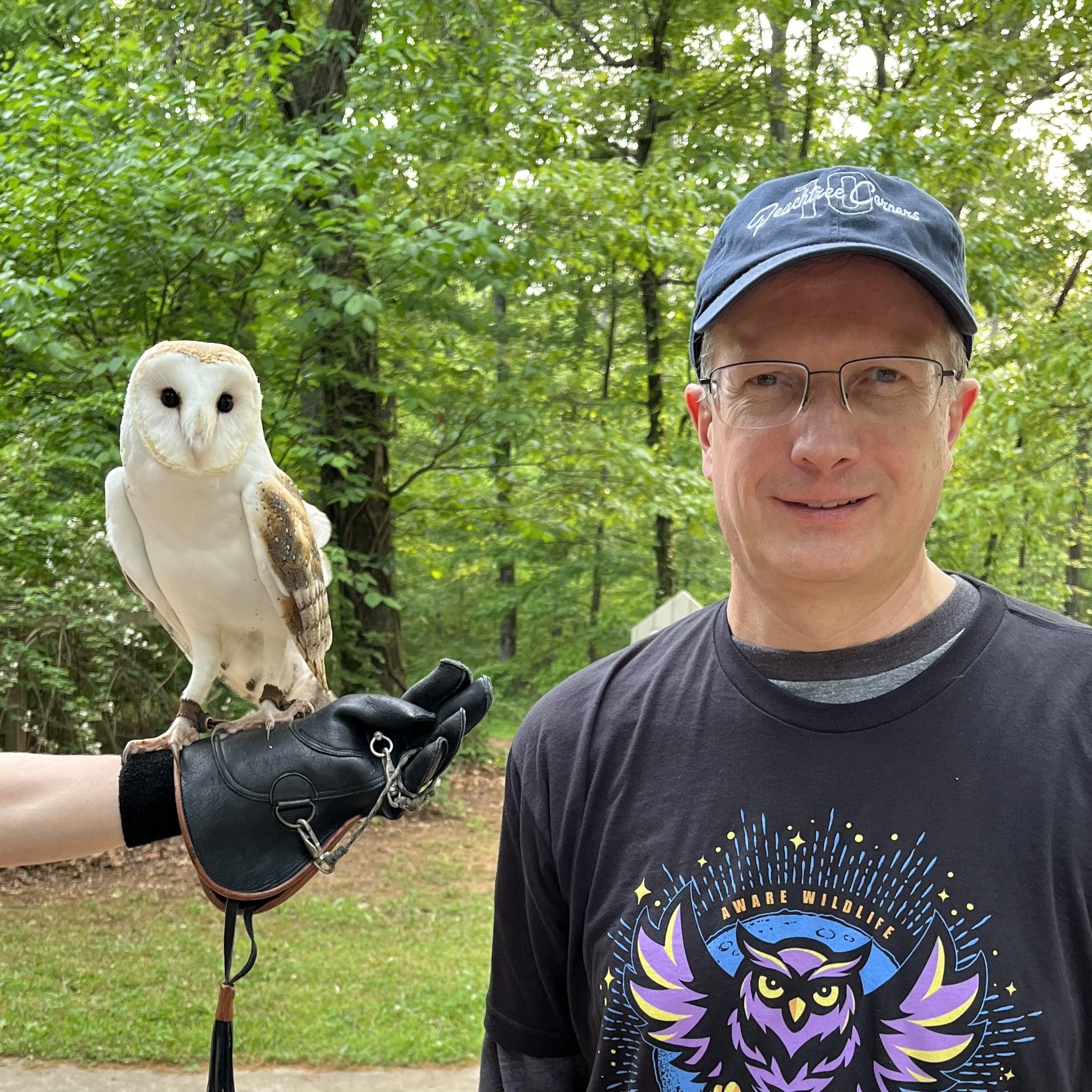 Bob with Boogie the barn owl